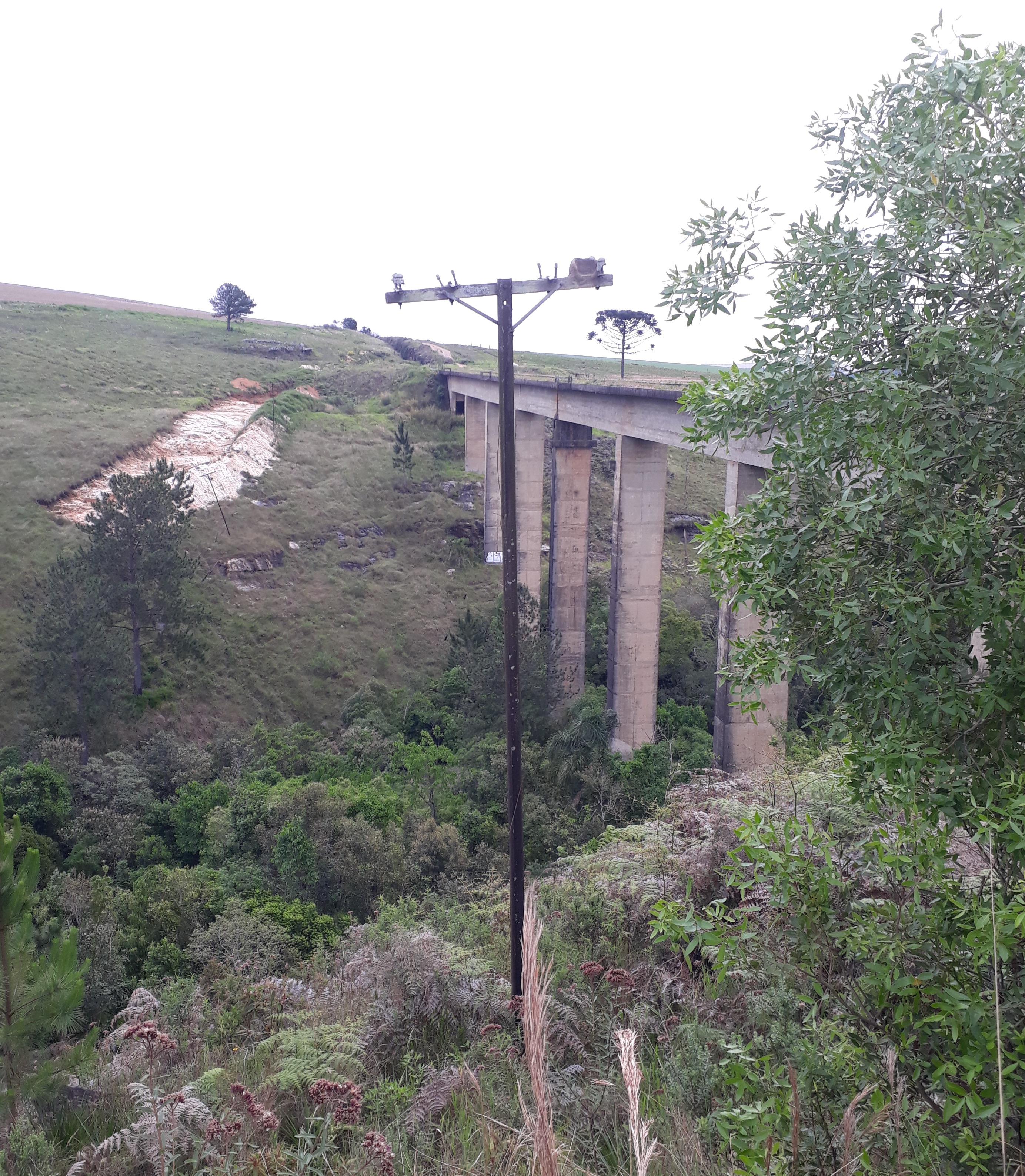 Poste com haste em trilho